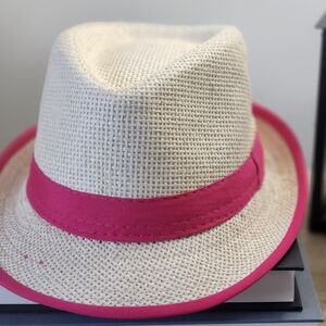 The Children's Place Beige Hat with Pink Trim